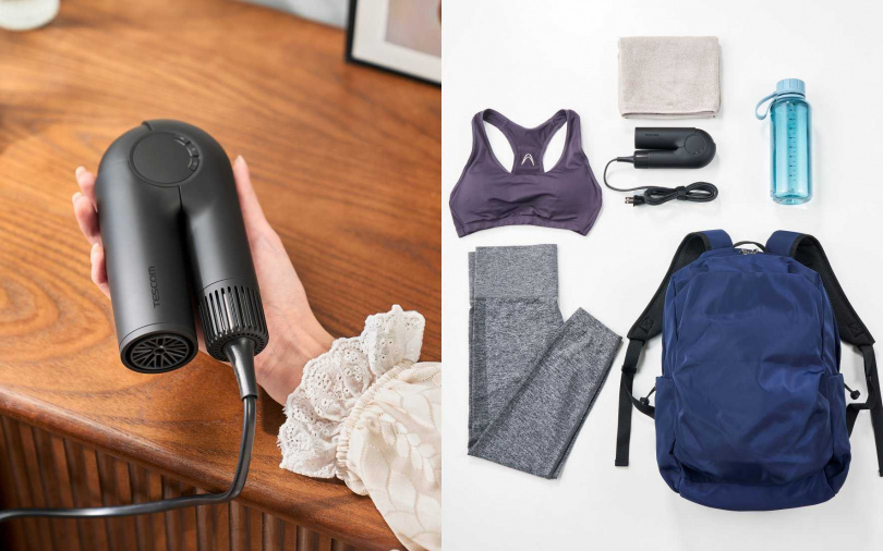 整體機身霧黑簡約、可90度摺疊收納，放進登機箱或後背包都毫無負擔，出門在外也能維持髮型精緻度。（圖／品牌提供）