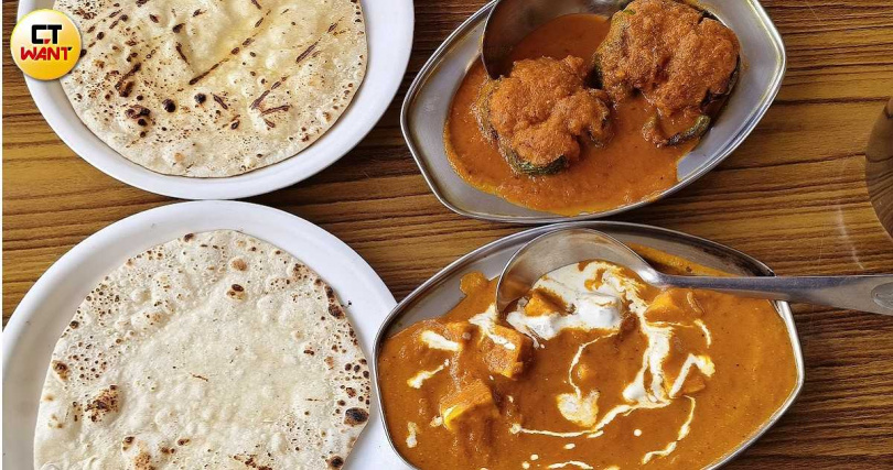 拉達克人吃咖哩或燉菜時常會搭配各式烤餅。（圖／魏妤靜攝）