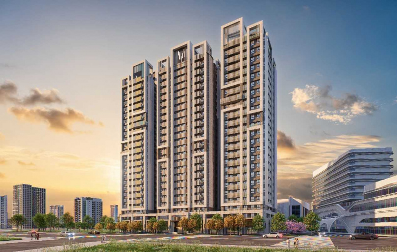 「勝美上安」基地廣達2522坪，四面臨路、街廓方正。此為外觀3D示意圖。(圖片提供／勝美上安)