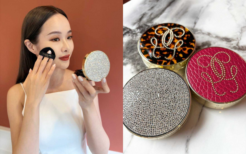 可替換式的三款珠寶氣墊粉餅殼，讓妳的氣墊更顯獨一無二。（圖／吳雅鈴攝）