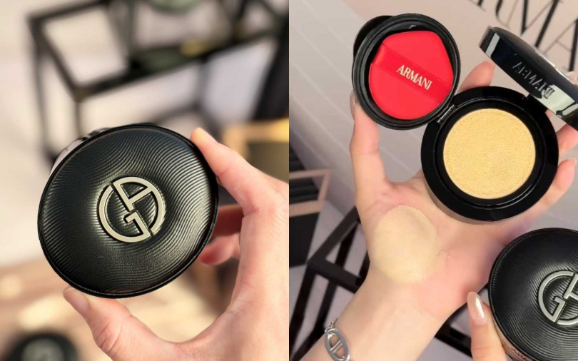 Armani訂製奢潤緞光氣墊粉餅14g／3,100元（圖／吳雅鈴攝）