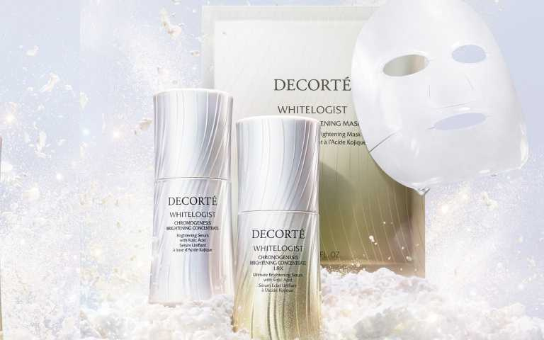 黛珂瑩潤粹白極光煥采精粹(1.8X) 30ml / 4,000元、60ml / 6,700元、黛珂瑩潤粹白極光煥采面膜30mlx6片/2450元。（圖／品牌提供）