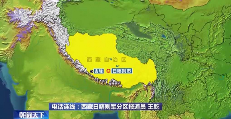 吉隆口岸上游出現堰塞湖,持續降雨增加水情變化及次生災害風險,救援難度再度升高。(圖/翻攝自CCTV13)