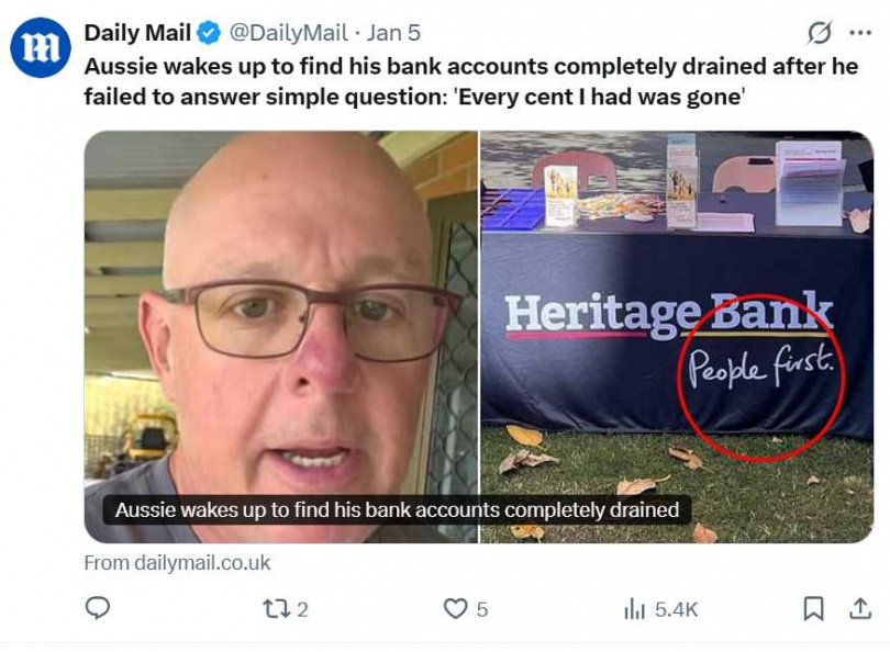 帳戶凍結原因僅為未更新稅務居住資訊,引發用戶錯愕。(圖/翻攝自X,@DailyMail)