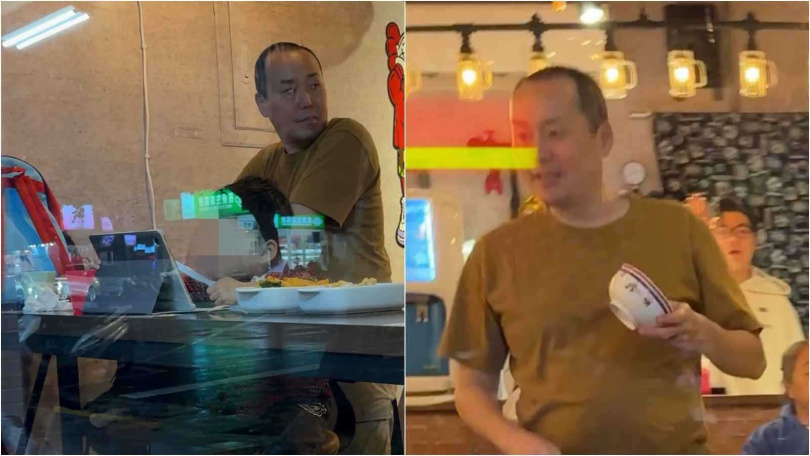 葛西細心幫孩子準備ipad，拿了小碗分裝義大利麵。（圖／讀者提供）