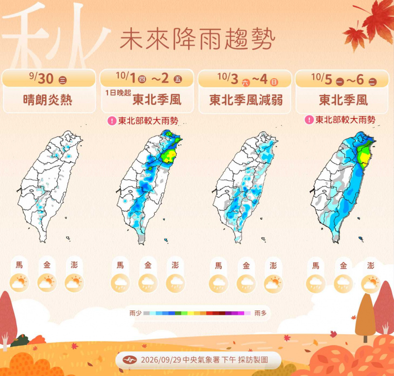 未來降雨趨勢。(圖/氣象署提供)
