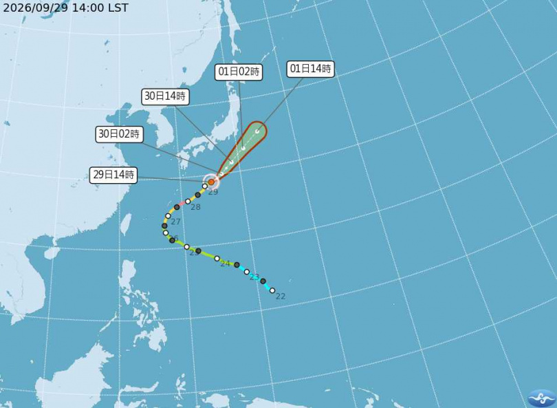 舒力基颱風路徑。(圖/氣象署提供)