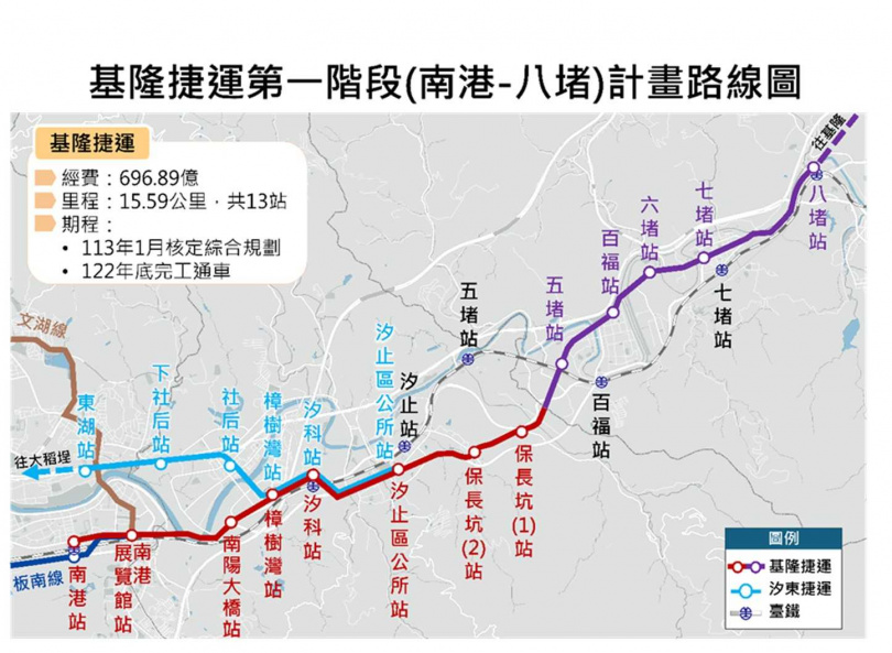 基隆捷運第一階段路廊早已經定案送中央審議中。(圖/翻攝自基隆市政府官網)