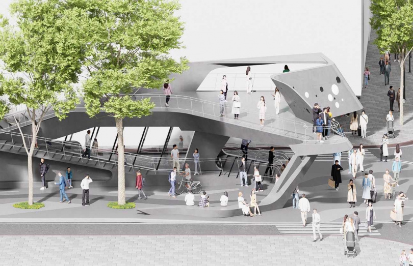 中山站1號出口完工示意圖。（圖／北捷提供）