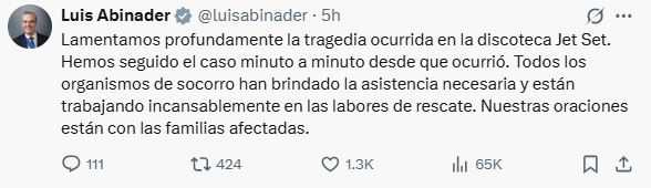 多明尼加夜店屋頂坍塌事故，引起總統注意。（圖／翻攝自X）