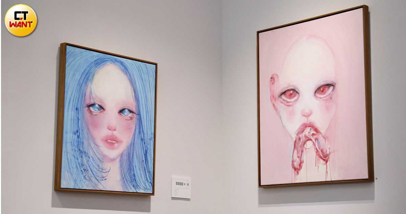 「Hungry Girl」（右）為大小S最愛的畫作。（圖／侯世駿攝）