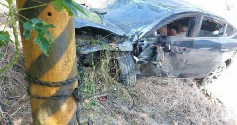 台南市左鎮區二寮觀日平台附近4日上午發生死亡車禍。（圖／翻攝畫面）