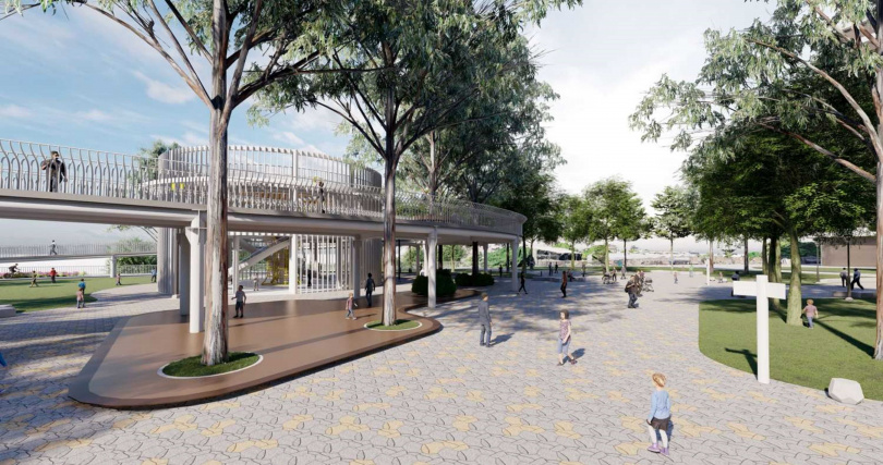 公園紋理再生區模擬圖。（圖片提供／新竹市政府）