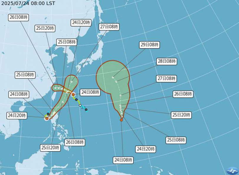 颱風對台灣沒有直接影響，但要注意帶來的雨勢。（圖／中央氣象署）
