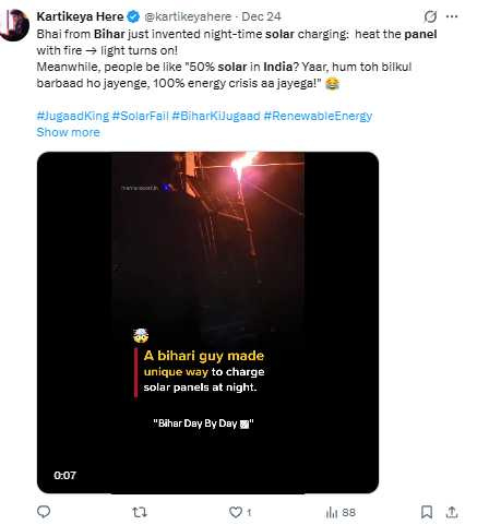 該段影片引來大量網友留言,有人以「印度不適合新手」形容,也有人對操作安全性提出質疑。 (圖/翻攝自X,@kartikeyahere)