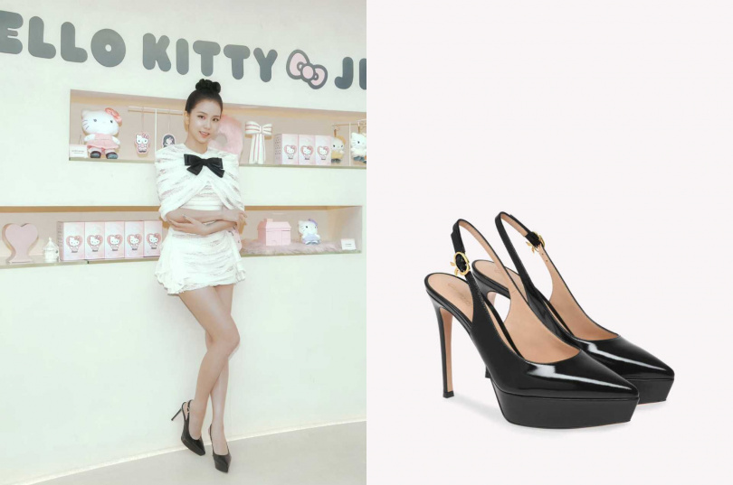 Gianvito Rossi的Dasha Sling露跟高跟鞋（圖／Instagram @sooyaaa__、CJ OnStyle、品牌提供）