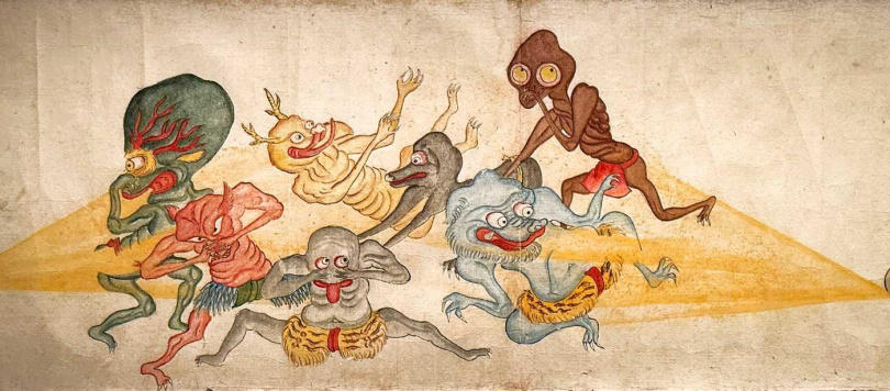 江戶時代的神農鬼島驅魔繪卷。(圖/吳德亮攝影)