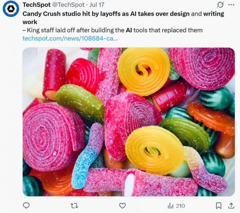 知情人士指出，被裁員的關卡設計與文案團隊，過去協助開發 AI 工具，如今反被這些工具取代。（圖／翻攝自X）