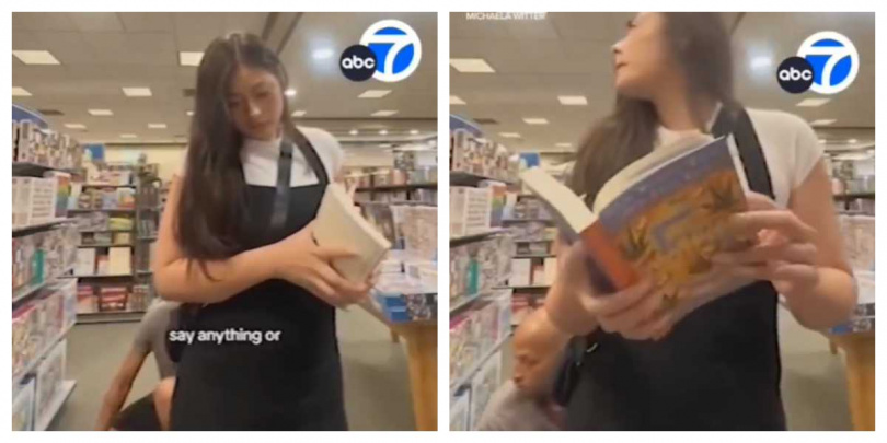 監視畫面顯示，嫌犯在商場女裝區尾隨女性並從事猥褻行為。（圖／翻攝自abc7）