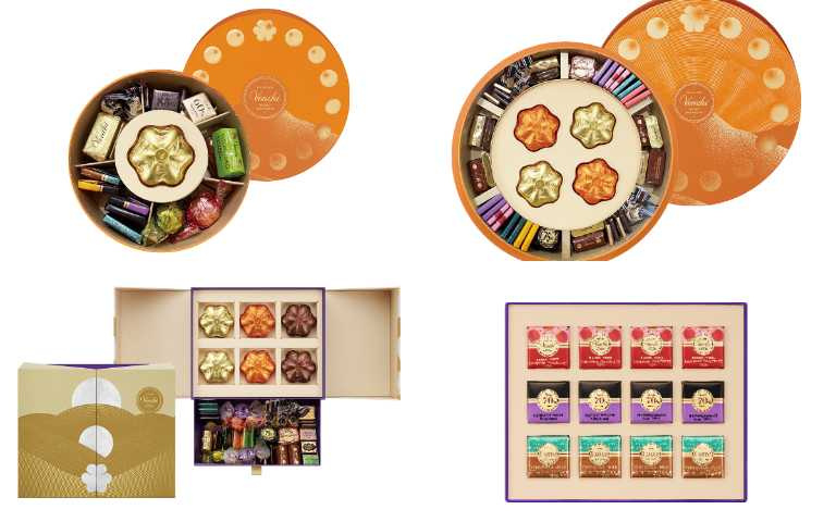 Venchi 綺月奢華雙層／3,990元、綺月團圓／2,980元、綺月伴月／1,360元、綺月玲瓏／1,790元、綺月系列／690元（圖／品牌提供）