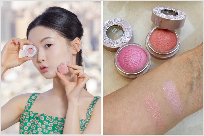 圖說:推出兩款色調,001花瓣粉,內含銀色、紅色與藍色珠光,清透中帶有細緻層次;002珊瑚橘則以溫暖柔和的珊瑚櫻花色為主,揉合金色、銀色與紅色珠光。眼彩凍同時具備抗水抗汗特性,即使長時間上妝或表情變化,也不易暈染、暗沉。PAUL & JOE 粉紅櫻花限量眼彩凍8g / 850元。(圖/品牌提供,黃筱婷攝)
