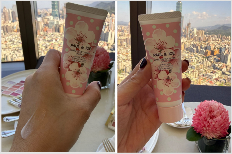 PAUL & JOE 粉紅櫻花限量護手霜40g / 560元。(圖/黃筱婷攝)
