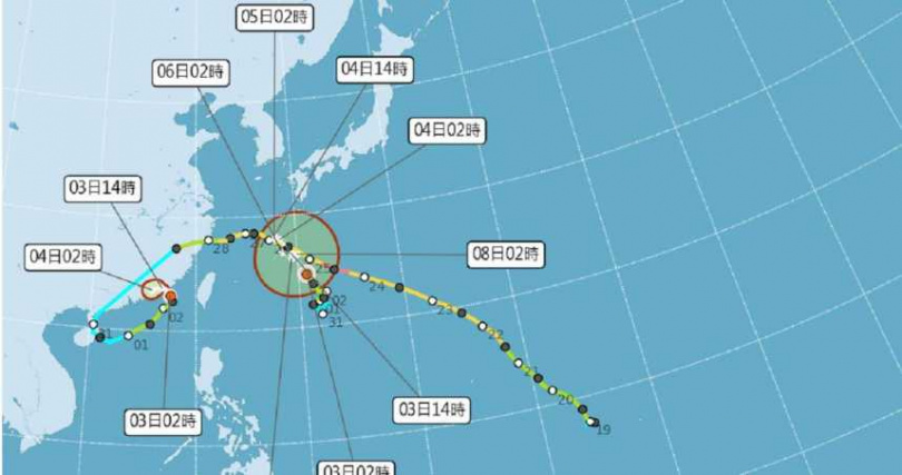 受沙德爾颱風或熱帶性低氣壓外圍環流影響，各地易有短暫陣雨或雷雨。（圖／中央氣象署提供）