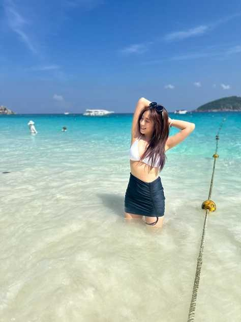 梁舒涵在泰國解放好身材。（圖／寬寬整合行銷提供）