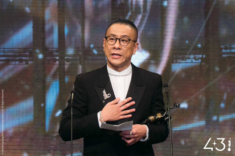 朱栢康靠《破‧地獄》抱回最佳男配角，擊敗古天樂、伍允龍等勁敵。（圖／翻攝自香港金像獎臉書）