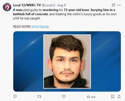 26歲兇嫌胡安.巴隆犯案後住進死者豪宅,開奧迪名車趴趴走,最後逃到加州被逮。(圖/翻攝自X)