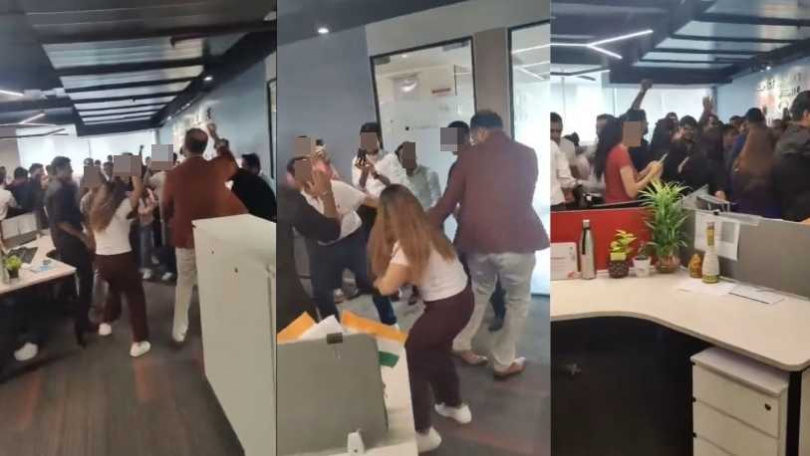 印度航空旗下地勤公司AISATS的高層與員工在20日於辦公室內開派對,距離印度航空空難才過1周,因此引發許多網友砲轟。(圖/翻攝自X)