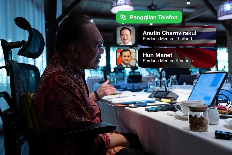 馬來西亞總理安華宣布東協觀察團將監控地面局勢,美國同步提供衛星支援。(圖/翻攝自FB,Anwar Ibrahim)