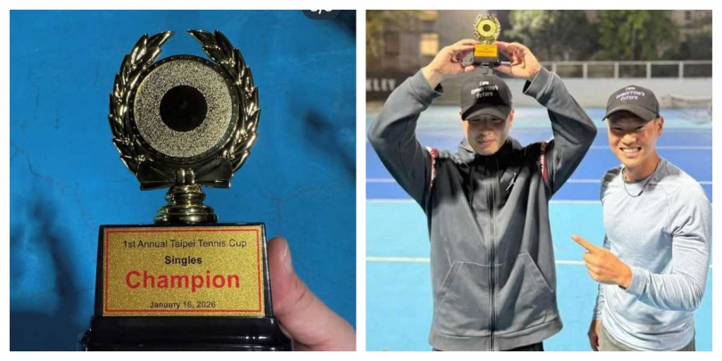 潘瑋柏拿下「台北網球杯」單打冠軍，曬出高舉金盃的照片，掀起網友熱議與藝人留言祝賀。（圖／翻攝自Instagram，@willpan23）
