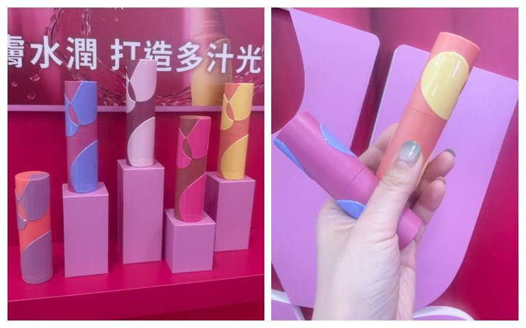 Benefit Juice Stick果汁冰透腮紅棒8g / 1,360元。右：蜜桃奶霜和莓果奶昔是主打色。（圖/tingting攝）