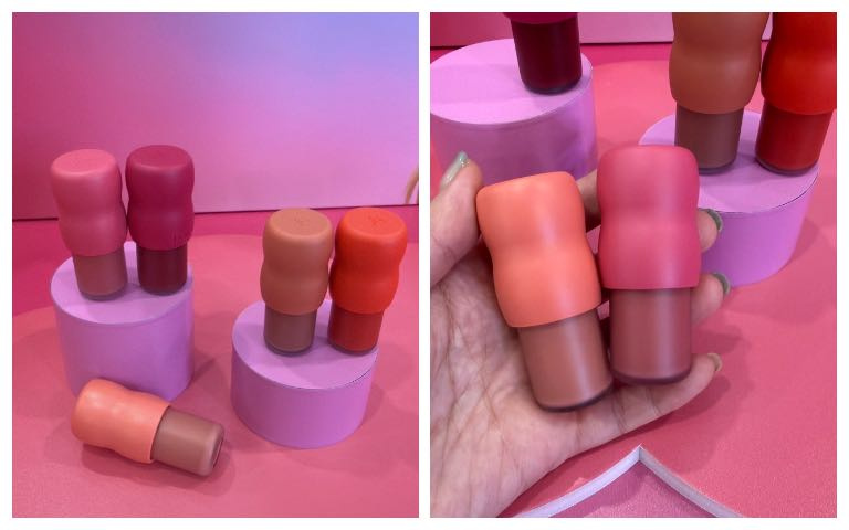 Benefit雲朵空氣腮紅棒Play Daze6ml / 1,360元。右：慵懶粉和午後杏是主打色。（圖/tingting攝）