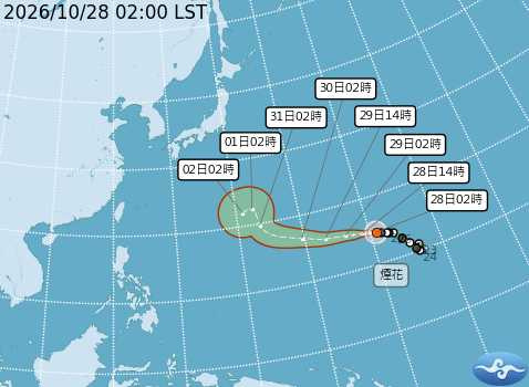 煙花颱風距離台灣仍遙遠。(圖/中央氣象署)