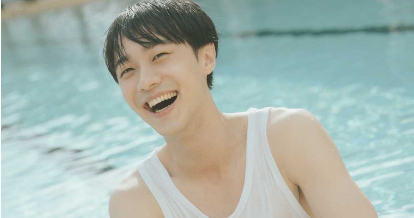 施柏宇分享拍攝泳池戲過程。（圖／阿榮影業提供）