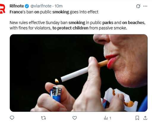 管新法上路，部分反菸團體仍呼籲應納入咖啡廳露天座與電子菸規範。（圖／翻攝自X）