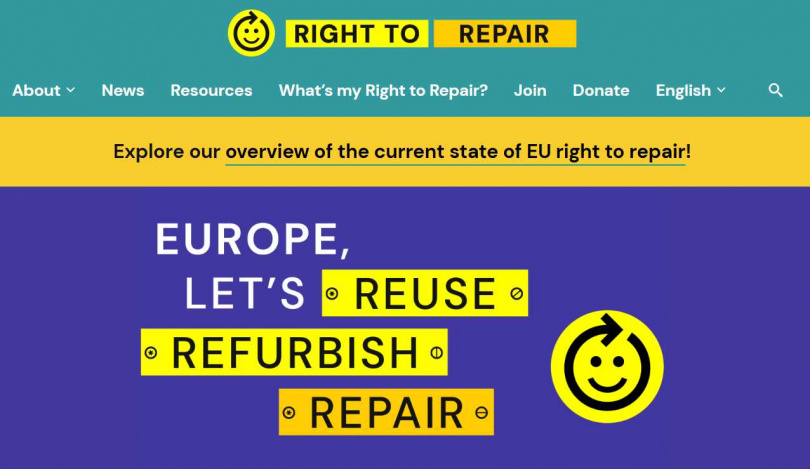 歐盟近年一直在力推「維修權」運動。（圖／翻攝自repair.eu）