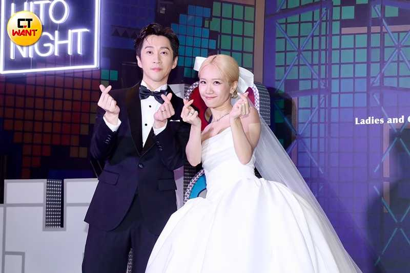 Lulu、陳漢典因《綜藝大熱門》結緣，在節目中多次上演婚禮橋段，沒想到戲裡演到戲外成真。（圖／侯世駿攝）