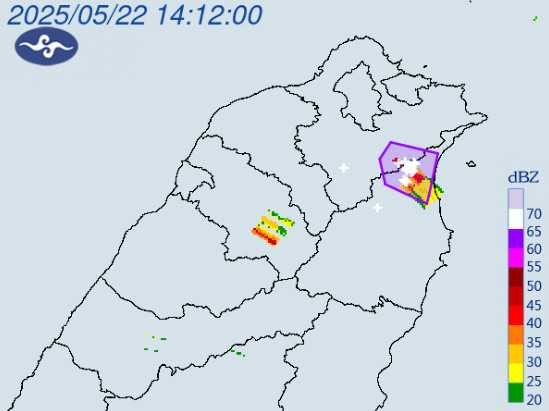 新北市和宜蘭市大雷雨警戒。（圖／氣象署）