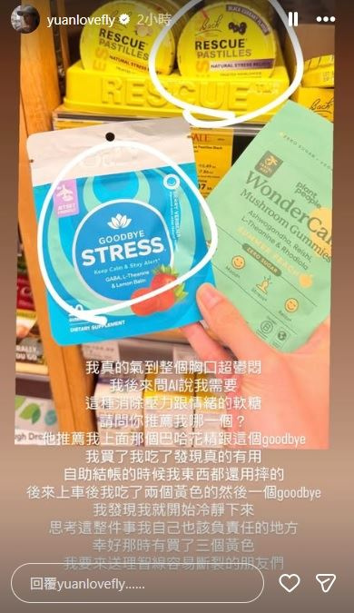 袁艾菲情緒平復後,認為自己也有錯誤。(圖/翻攝自IG)