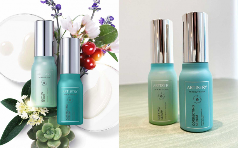 ARTISTRY雅芝植萃能量系列的三抗王雙精華，有抗初老的青春水潤淨化精華，跟抗衰老的賦活緊緻抗老精華兩款可選擇。（圖／品牌提供、吳雅鈴攝）