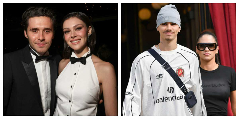 貝克漢大兒子布魯克林（左）和二兒子羅密歐（右）傳出不和。（圖／達志／美聯社）