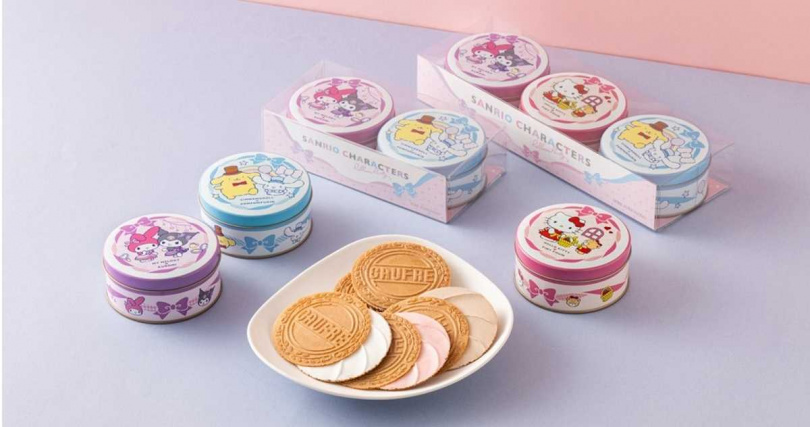 神戶風月堂「三麗鷗迷你法蘭酥聯名款禮盒」。（920元／18入，圖／神戶風月堂提供）&nbsp;