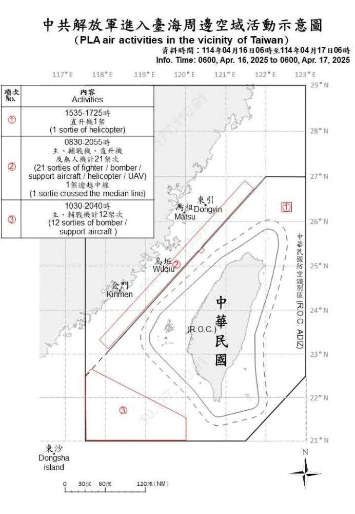 共機頻頻擾台。（圖／翻攝自國防部）