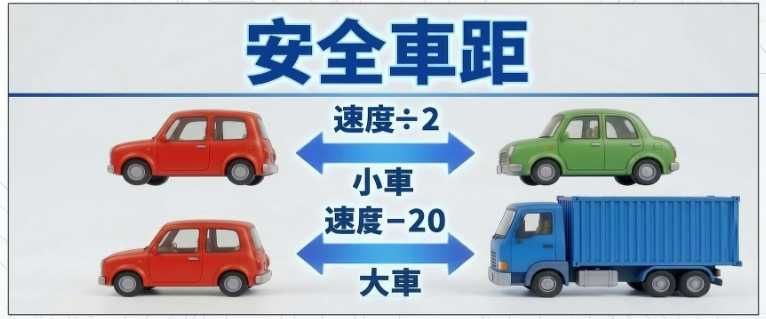 國道公路警察局說明安全車距如何計算。（圖／翻攝自臉書／國道公路警察局）