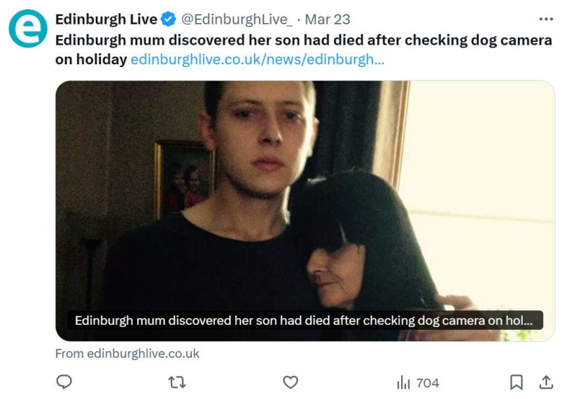 女因為寵物監視器發現命案。（圖／翻攝自X）