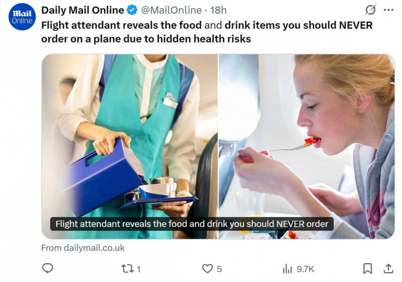 前空服員透露，機上的熱水箱鮮少被清洗，因此飲用咖啡和茶可能存在衛生風險。（圖／翻攝自X）