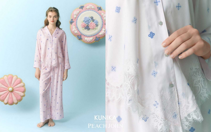 以KUNIKA獨特世界觀為靈感，可展現浪漫氛圍的緞面睡衣。（圖／品牌提供）